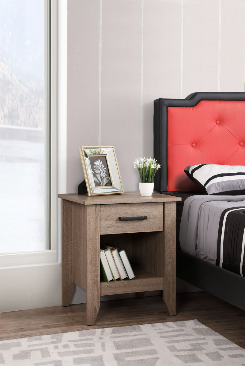 Roller Drawer Glides Nightstand