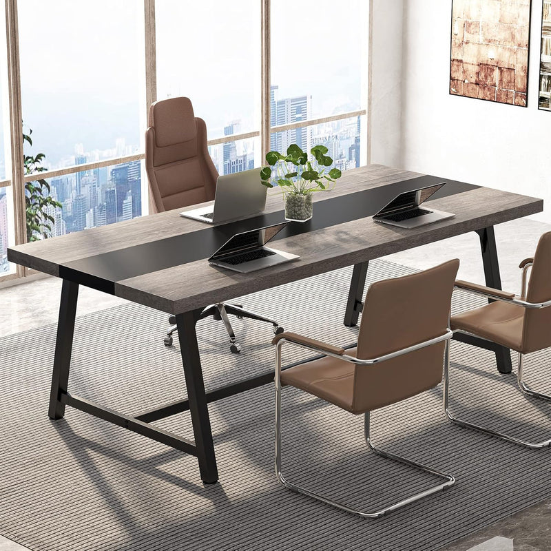 Modern Rectangular Conference Table For 6 - 8 People, Office Executive Desk