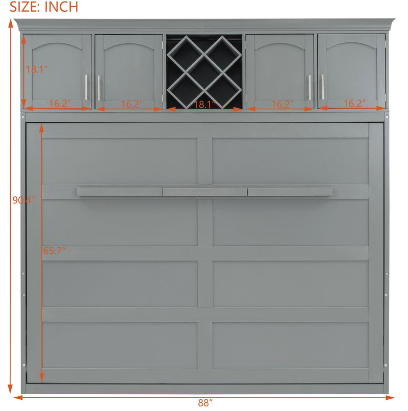 Murphy Wall Bed With Top Cabinets & Wine Rack