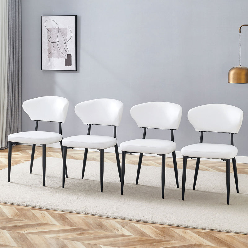 Minimalist Ergonomic Dining Chair With Curved Backres (Set of 4)