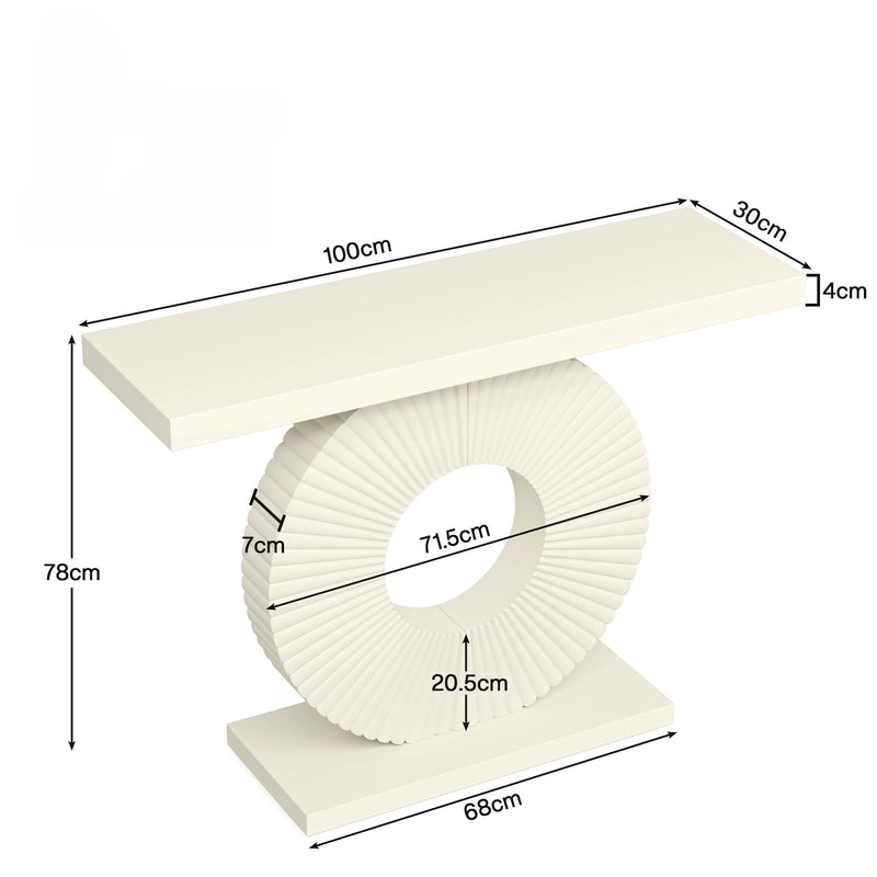 Modern Console Table With Sculptural Geometric Base