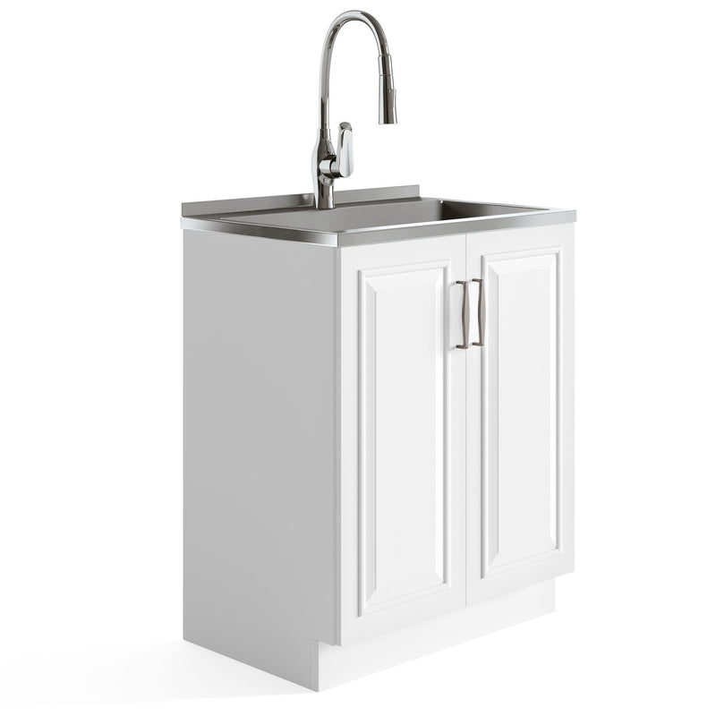Darwin - Deluxe Laundry Cabinet With Pull-Out Faucet And Stainless Steel Sink