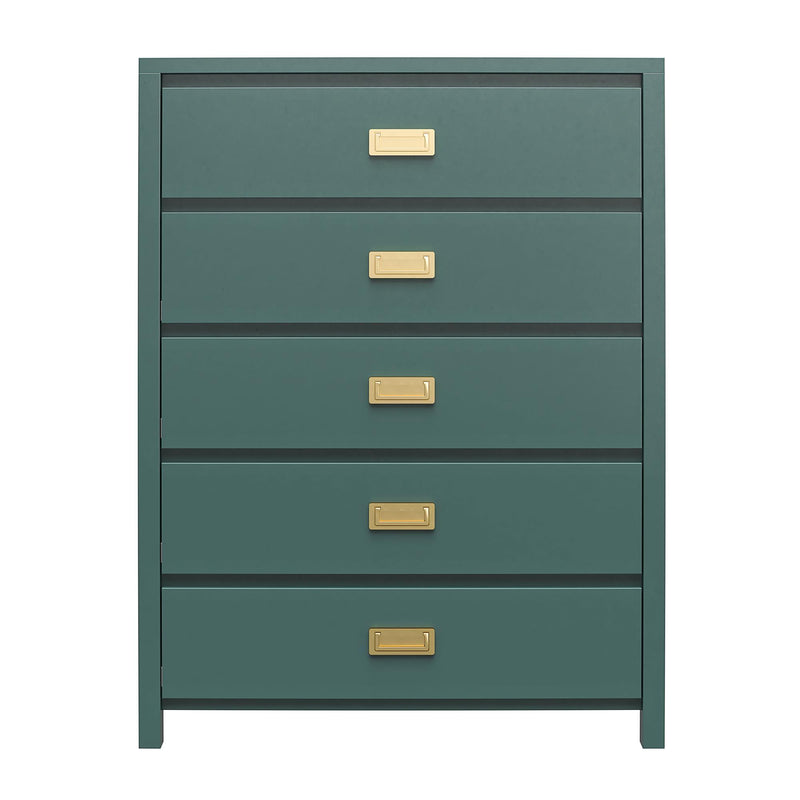 Haven - 5 Drawer Dresser - Dark Green