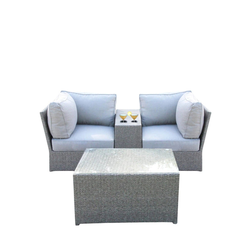 Comfortable Modern Patio Rattan Sectional Set With Cushions