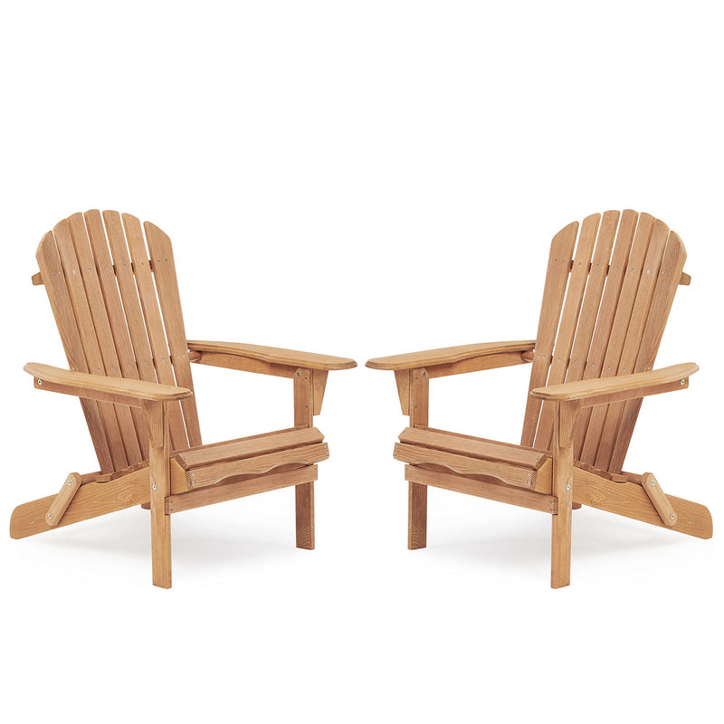 Lounge Patio Chair For Garden Outdoor Wooden Folding Adirondack Chair (Set of 2) Solid Cedar Wood Lounge Patio Chair For Garden