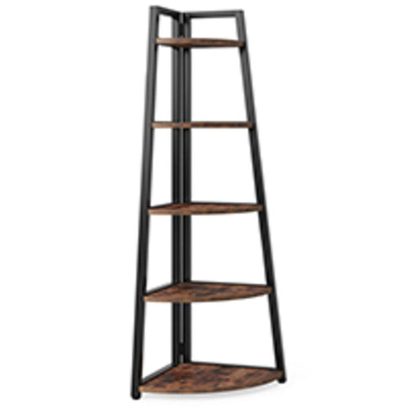 Tall 5 Tier Corner Bookshelf For Living Room