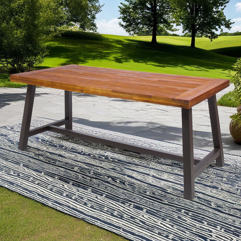 Outdoor Sandblast Finish Acacia Wood Dining Table