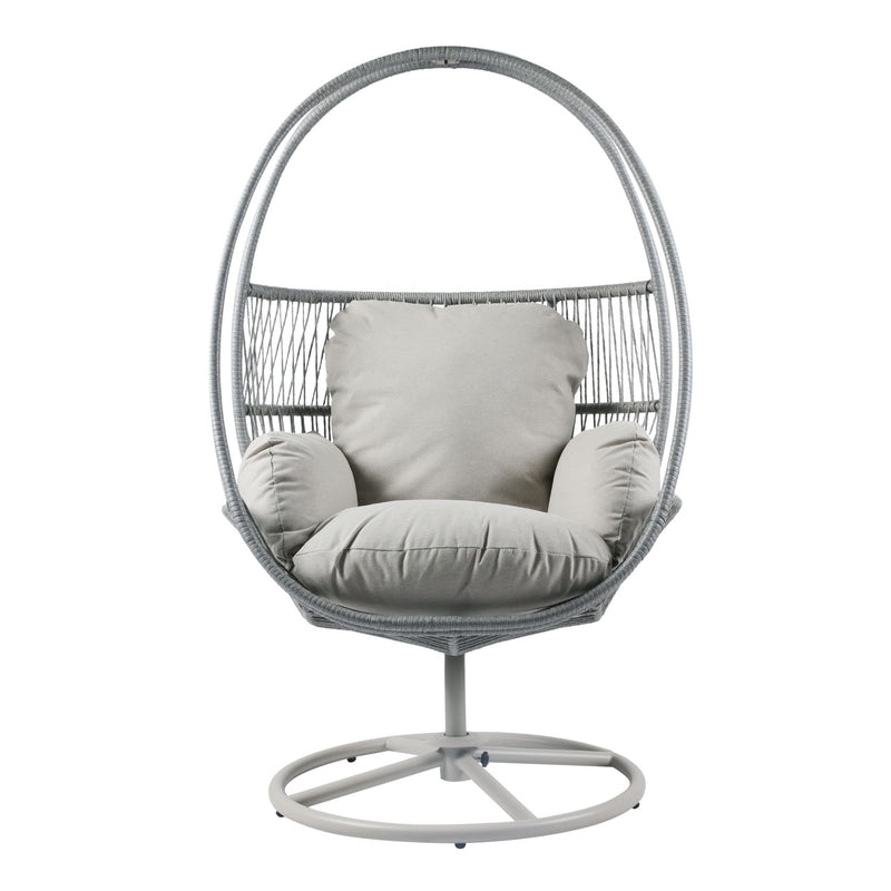 Reno - Outdoor Wicker Swivel Lounge Chair - Light Gray