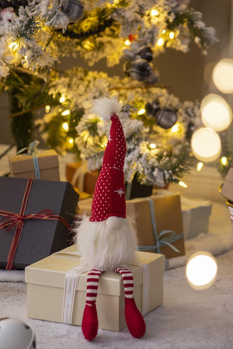 Christmas Gnomes Decorations, Christmas Table Home Ornaments For Holiday Party Gifts (Set of 2) - White / Red