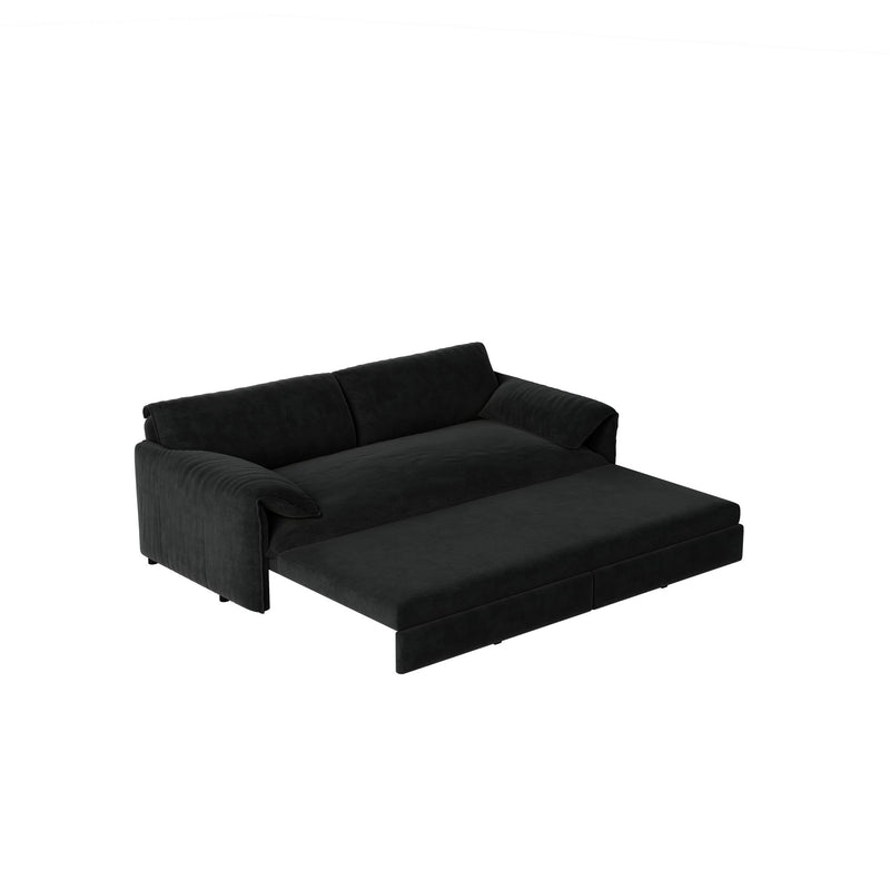 Pull Out 3 In 1 Convertible Sleeper Sofa With Side Storage, Multi Functional