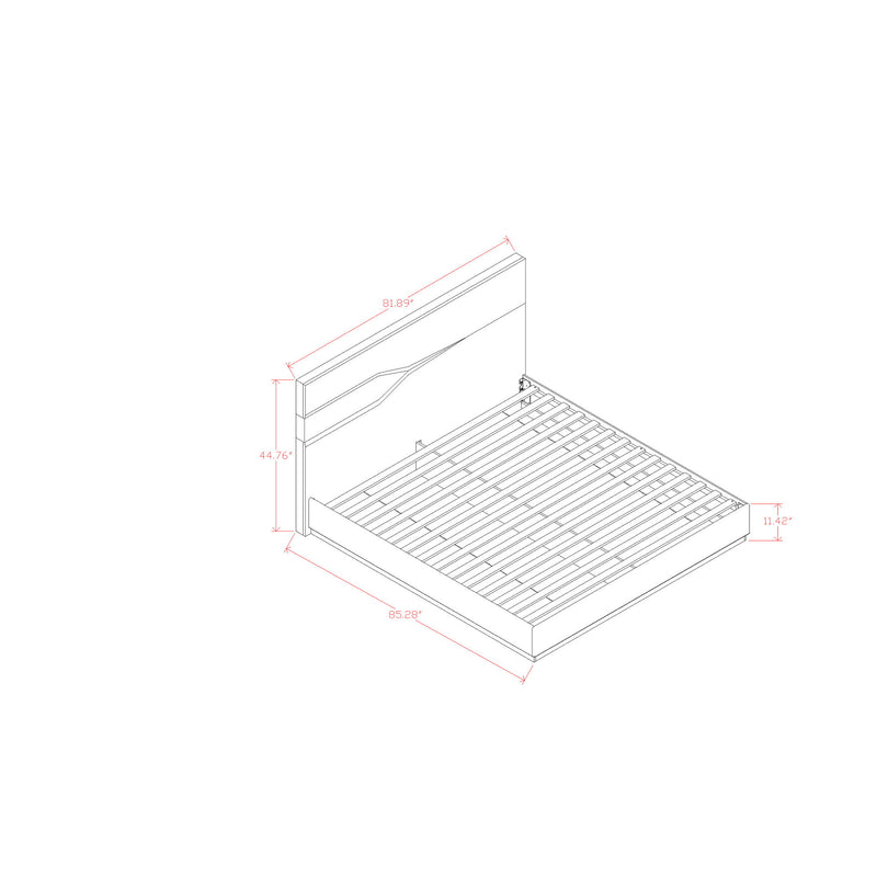 Vios - 5 Piece Bedroom Set With Zebrano Accent Design