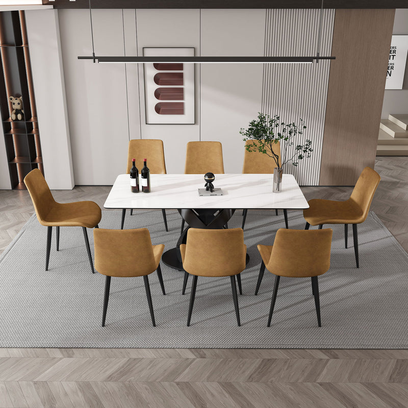 Rectangular Dining Table, Table For 8 Guests - Black / White