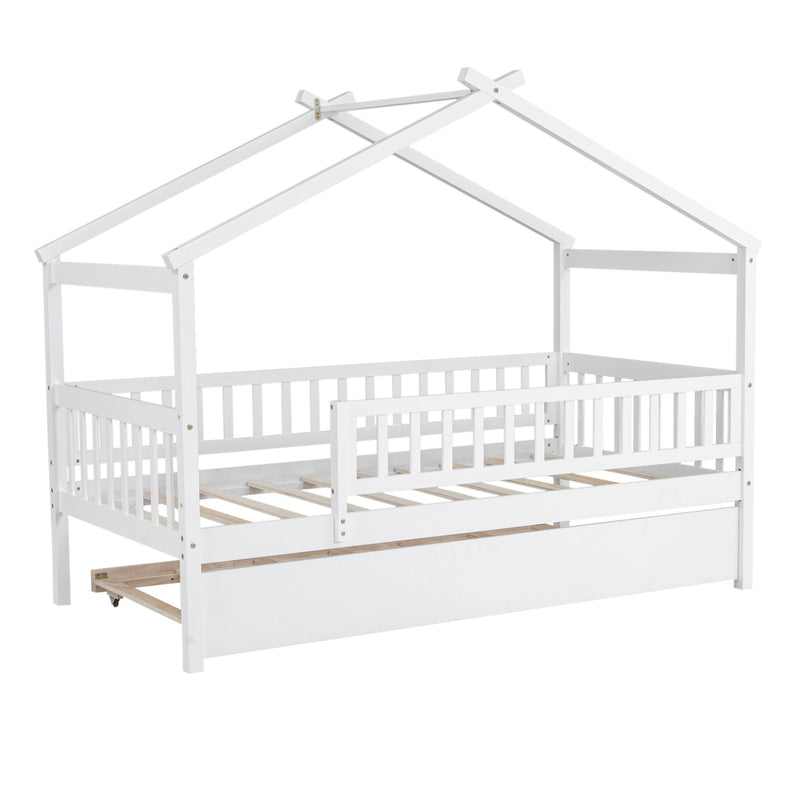 Creativity House Bed With Twin Size Trundle