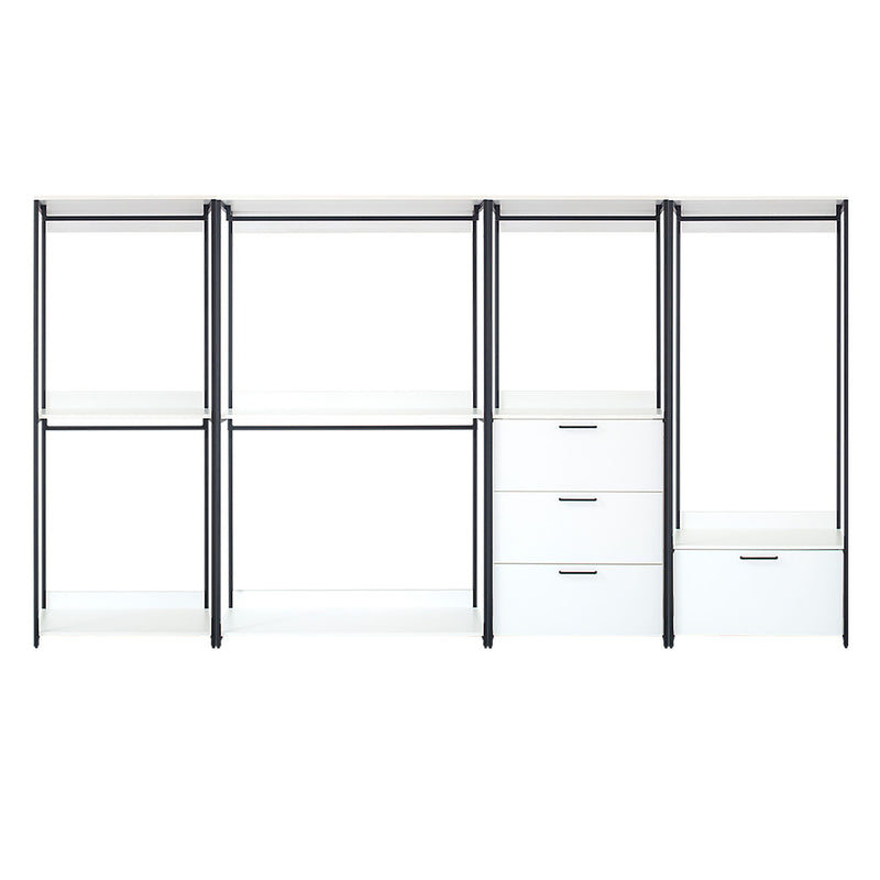 Fiona - Freestanding Walk In Closet System With Metal Frame Durable Storage Solution Melamine - White