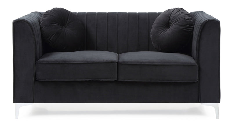 Glam Styled Micro Suede Velvet Loveseat