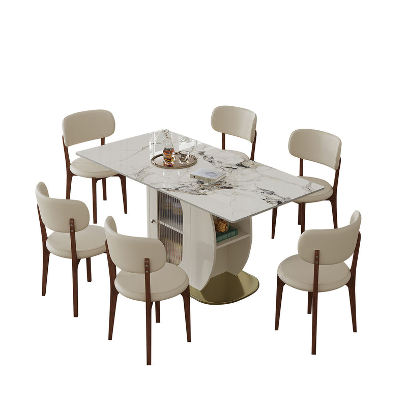 Dining Table Set With Storage, Includes Chairs For Kitchen