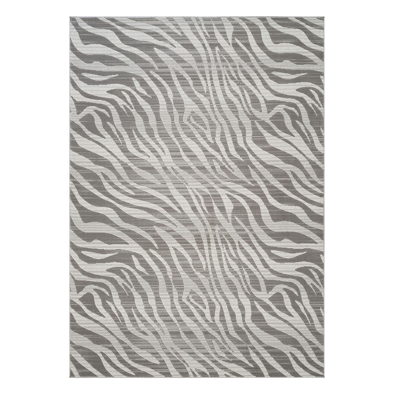 Geometrix - 5'3" X 7'3" Area Rug Geometric & 3D Effect - Ivory / Gray