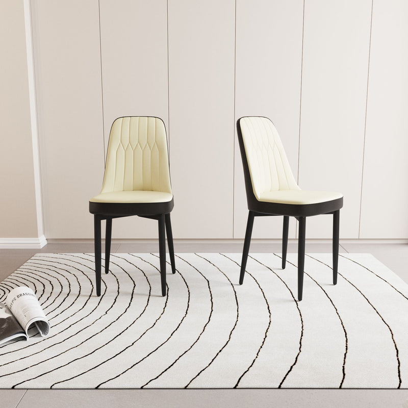 Modern Dining Chair With Cushions And Metal Legs