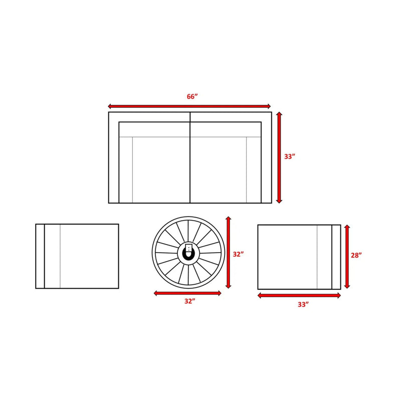 Wicker Outdoor Lounge Set With Cushions And Fire Pit