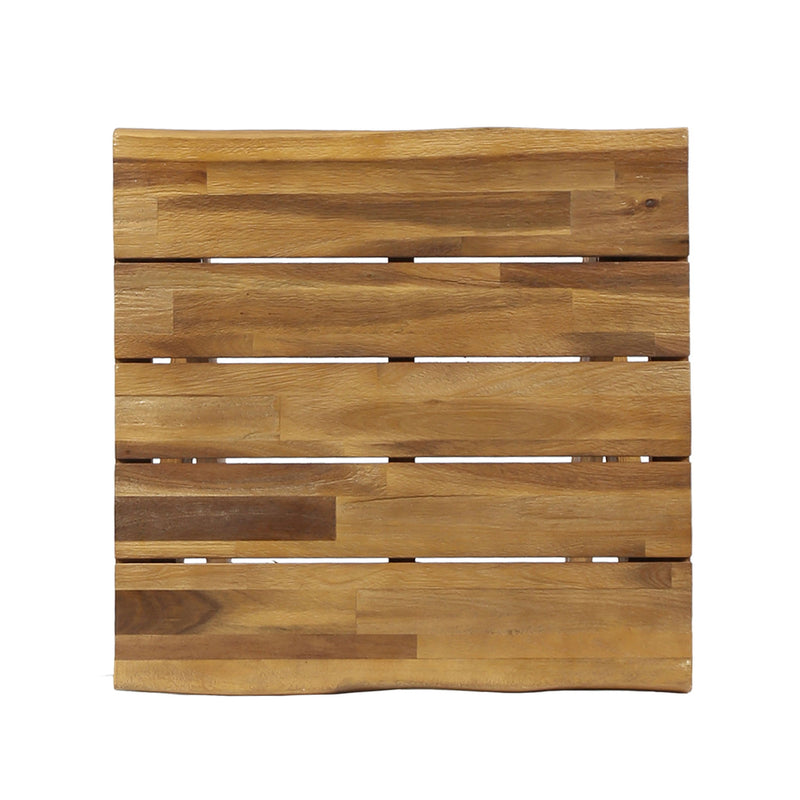 Passion - Outdoor Side Table With Cross Base And Slatted Top - Teak