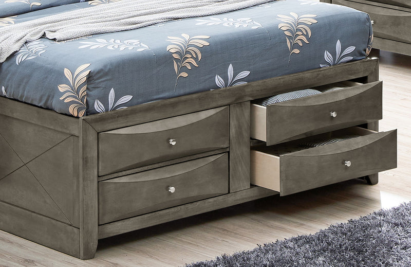 Modern Design Storage Bed With Bookcase Headboard