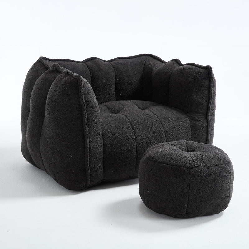 Soft Chenille Bean Bag Chair With High Resilient Foam
