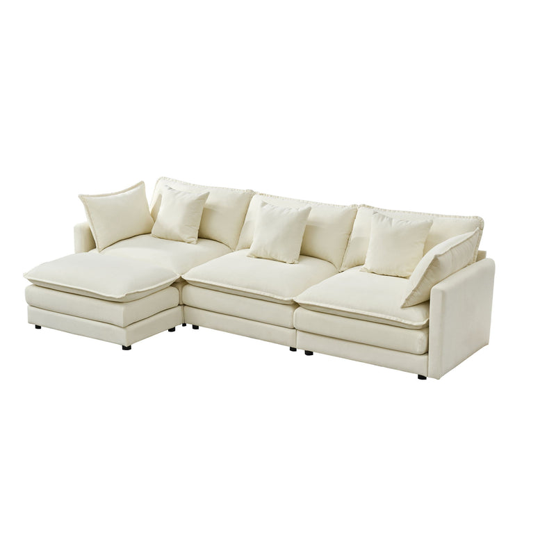 Modular Ottoman Style Deep Seat Sofa With Cushions