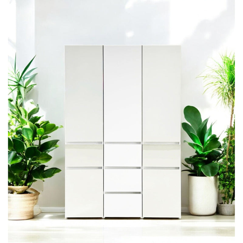 Elise - Modular Wood Closet System With Mirror In Versatile Storage Solution - White