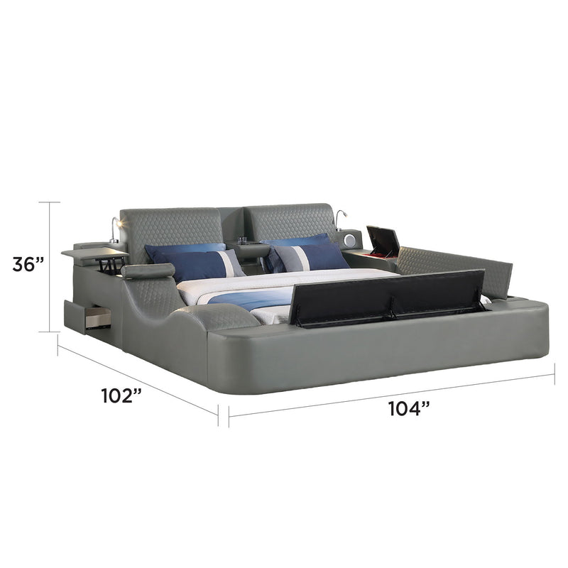 Zoya - Smart Multifunctional Bed, Built In Bluetooth Speakers, USB Charging