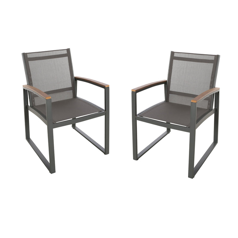 Aresha - Metal Outdoor Dining Armchair (Set of 2) - Gray